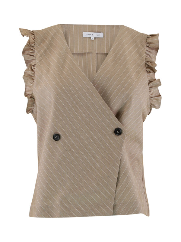 Continue - Lydia sand stripe Vest Continue - Lydia sand stripe Vest