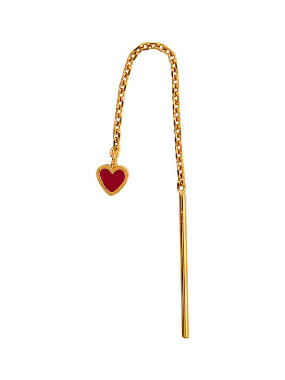 Stine A - Dangling Love Heart Burgundy Enamel