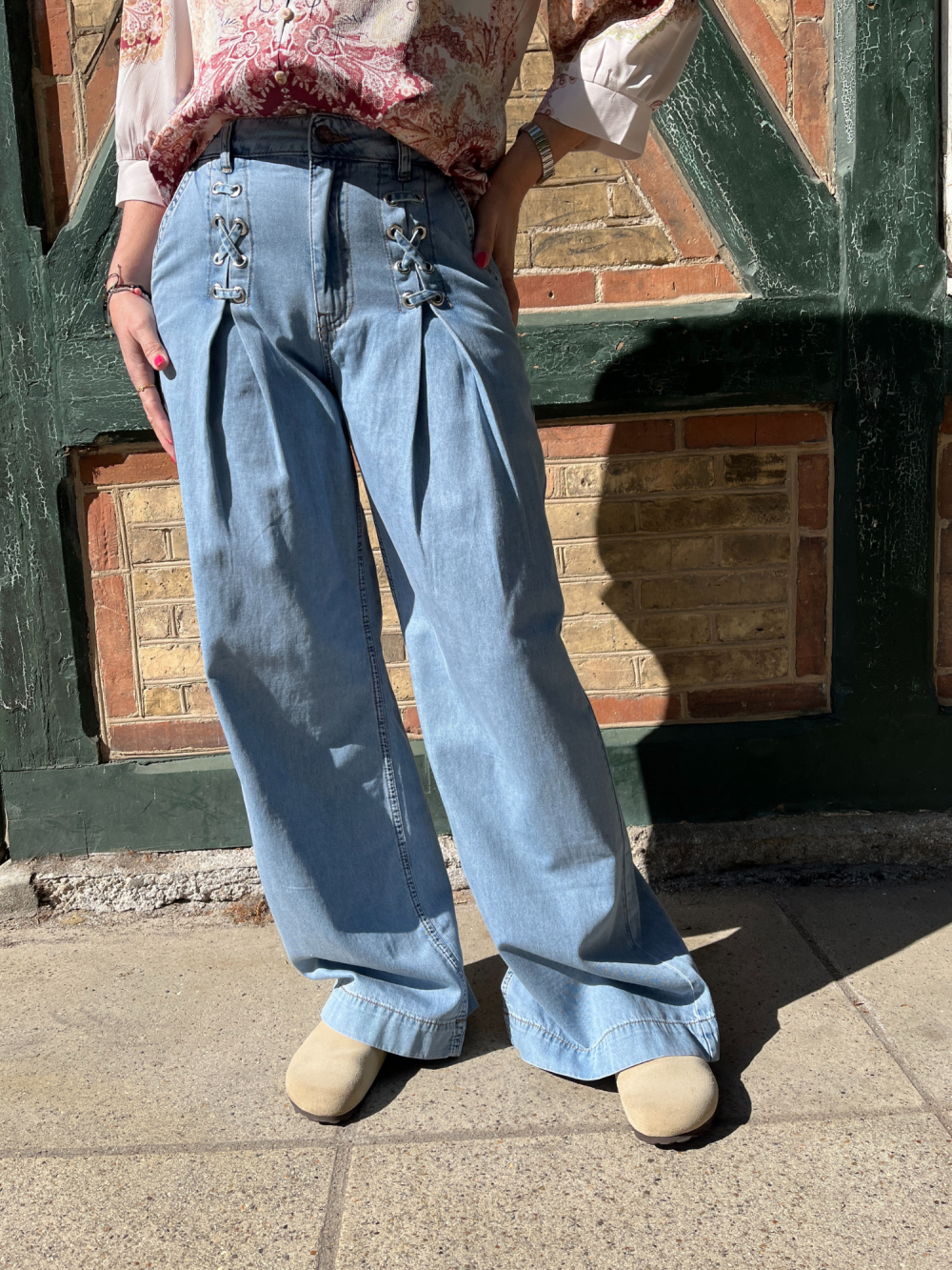 Co´Couture - CindyCC Eyelet Wide Jeans