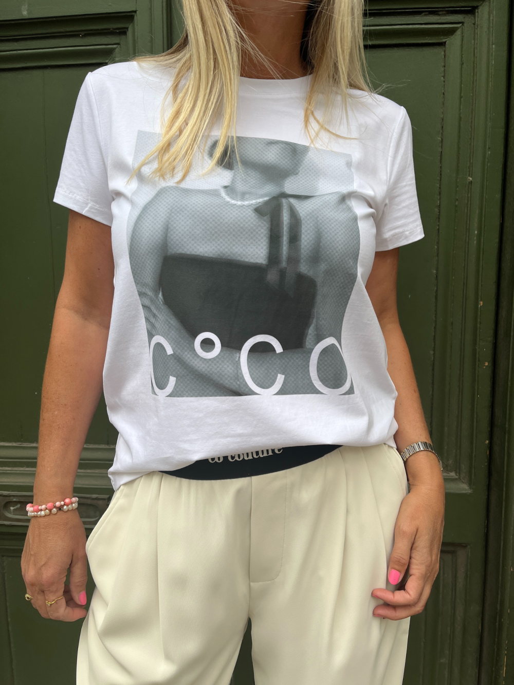 Co´Couture - SiaraCC Pearl Necklace T-Shirt