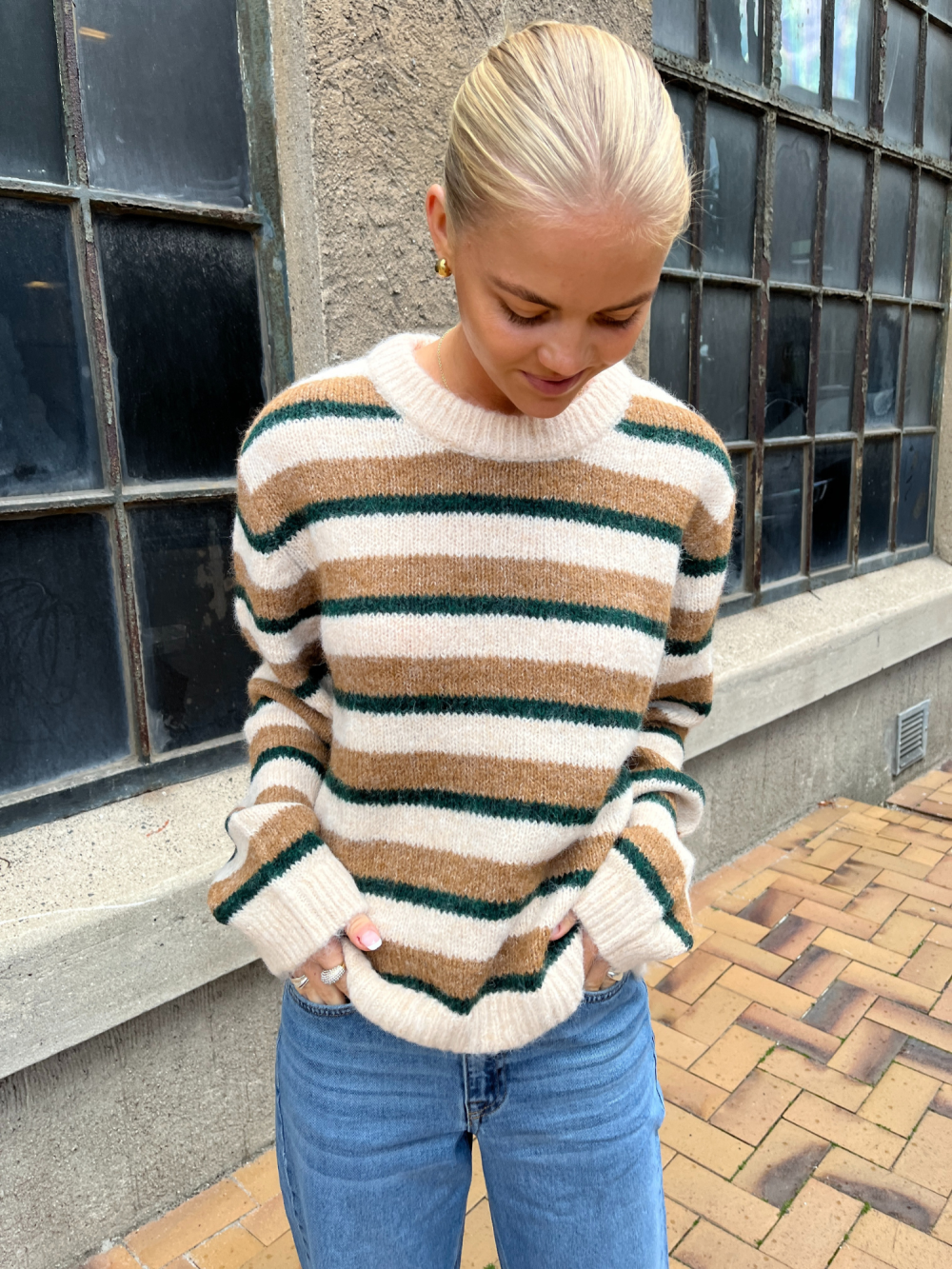 Modström - Philipmd stripe o-neck strik