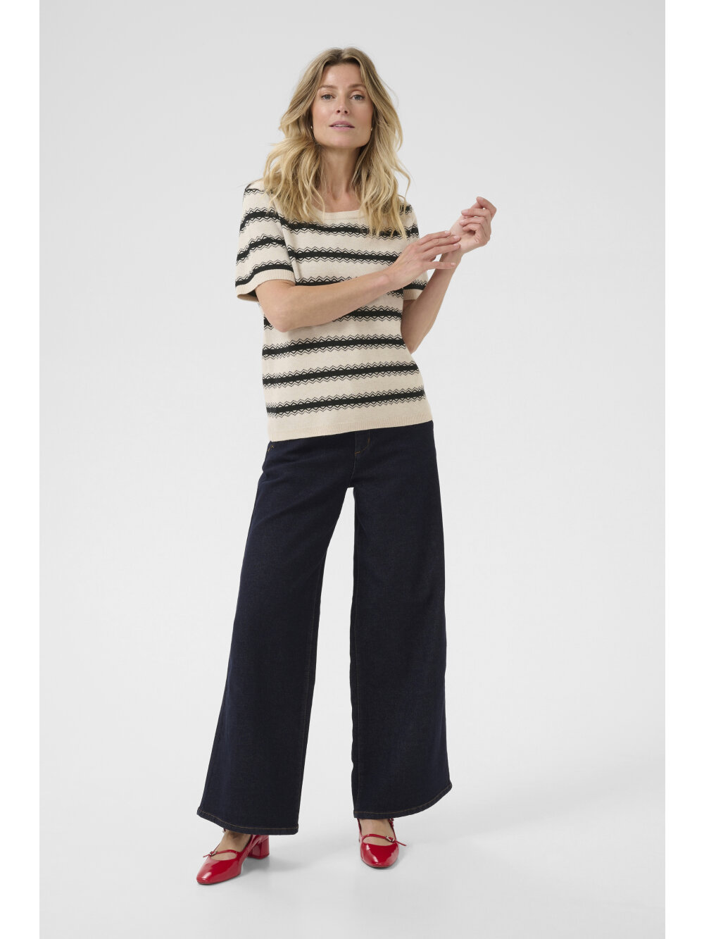 Cream - CRDela SS Zigzag pullover