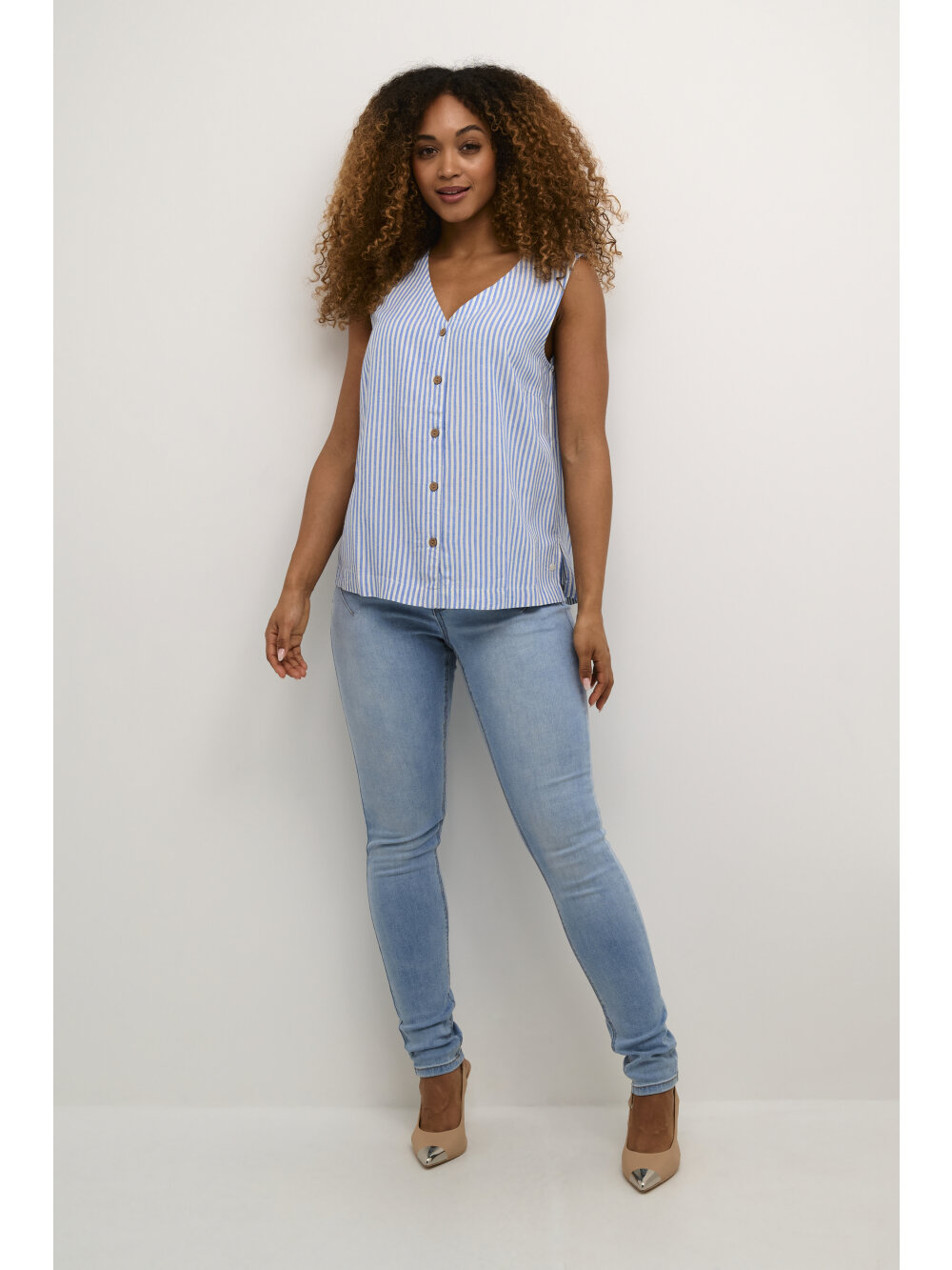 Cream - CRVenta Striped Top