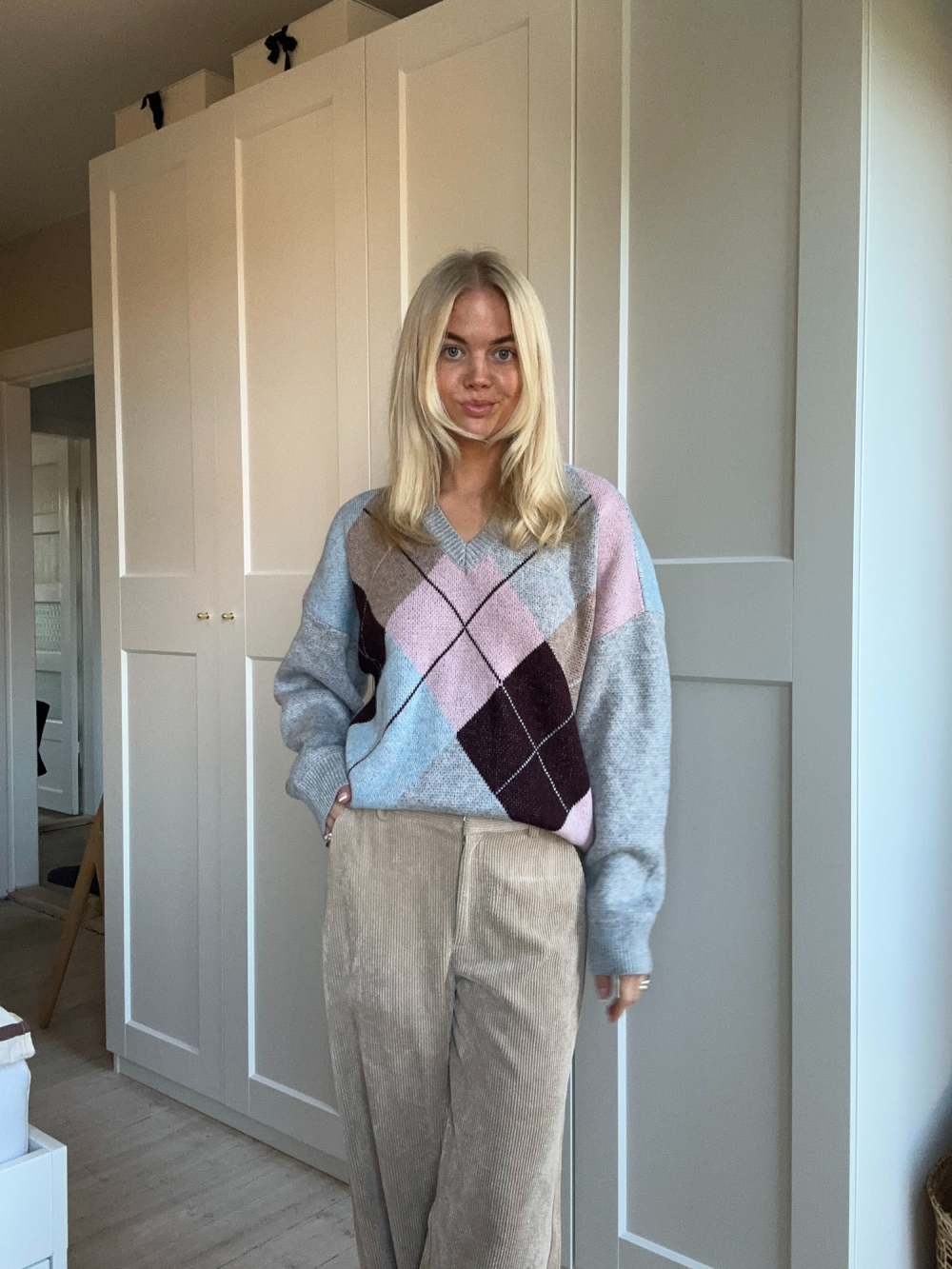 Co´Couture - MajaCC Check V-Knit