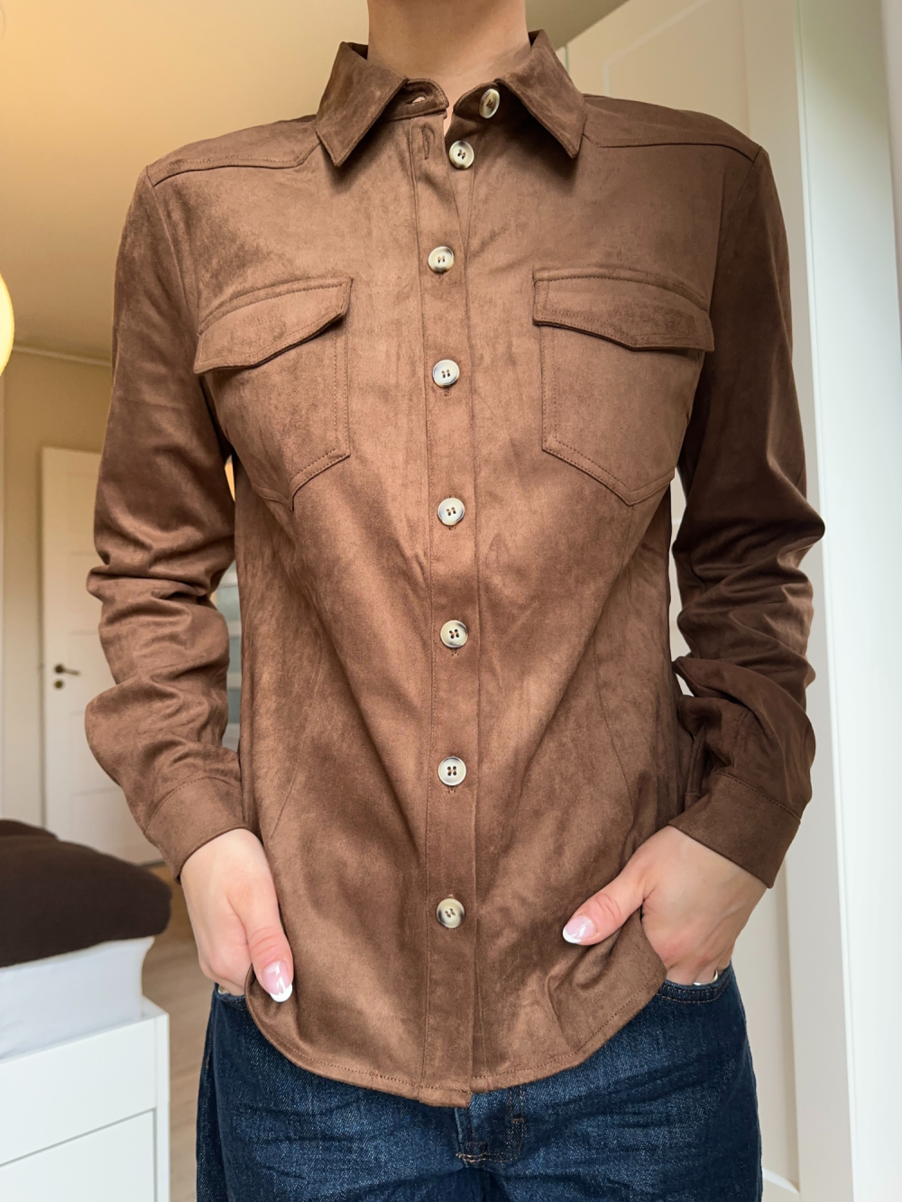 Continue - Ronja suede skjorte