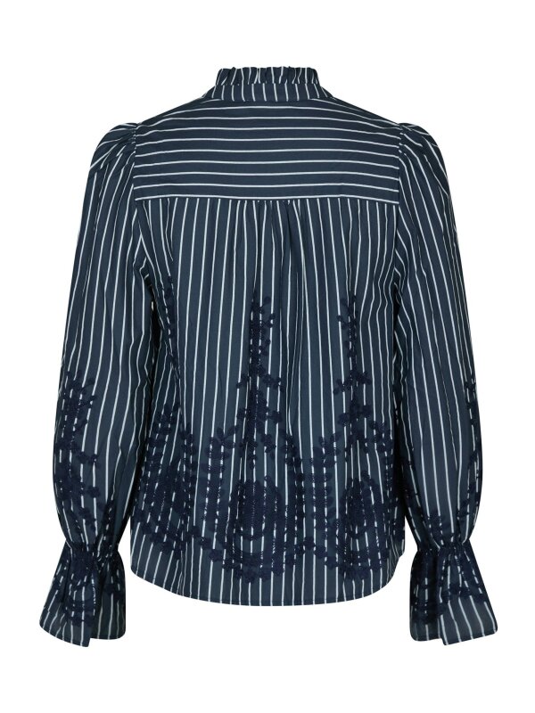 Neo Noir - Amara Stripe Emb Bluse