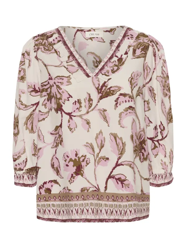 Cream - CRTiah Boho Blouse Cream - CRTiah Boho Blouse