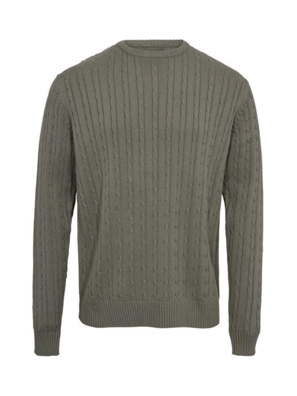 Black Blue - Cable o-neck Bluse