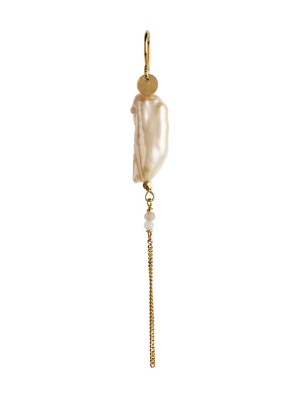 Stine A -  Long Baroque Pearl With Chain Ørering