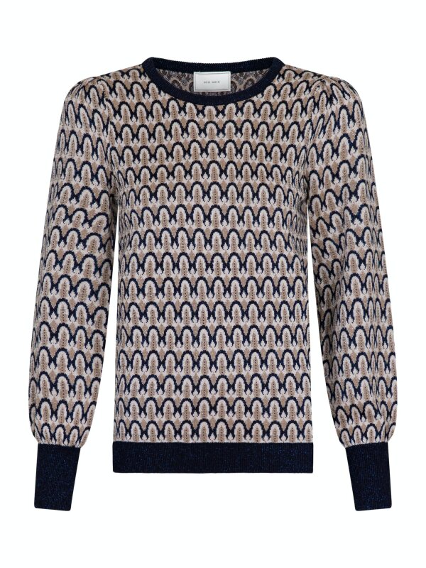 Neo Noir - loline Pattern Strik Bluse Neo Noir - loline Pattern Strik Bluse