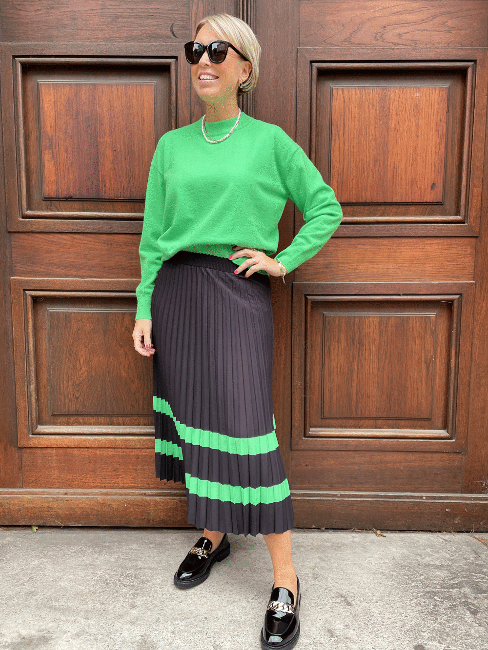 Coster Copenhagen - Pleated skirt with stripes