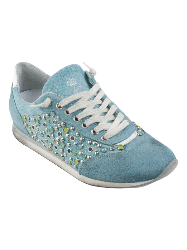 Leather Crown - W266 Running Perle Canvas Sneakers