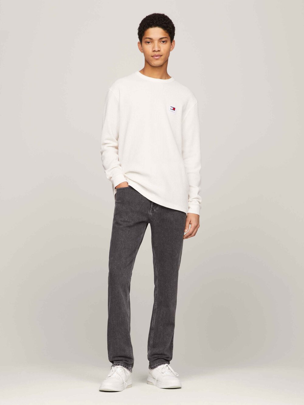 Tommy Jeans - Waffle Texture Long Sleeve T-Shirt
